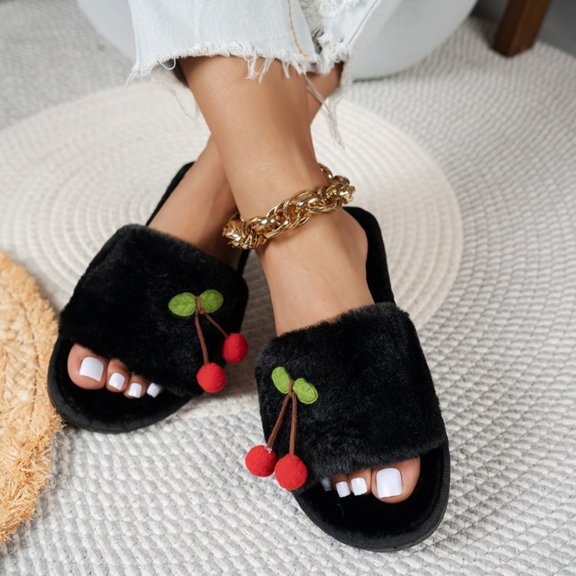 KEVCHE Womens Fuzzy Slippers , Warm Plush Interior with Non-Slip Tread , Indoor Outdoor House Shoes