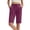 Hot Pink plus size bermuda shorts a1, variant on Cagogo Women Plus Size Elastic Waist Bermuda Shorts Casual Loose Fit Shorts with Pockets Summer Travel Lounge Pants Beach Trousers, Purple XL