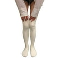 thumbnail image 3 of Couver Women's Plain Winter Cable Knitted Boot Over Knee Socks/Thigh High Stockings- White - 1 Pair, 3 of 9