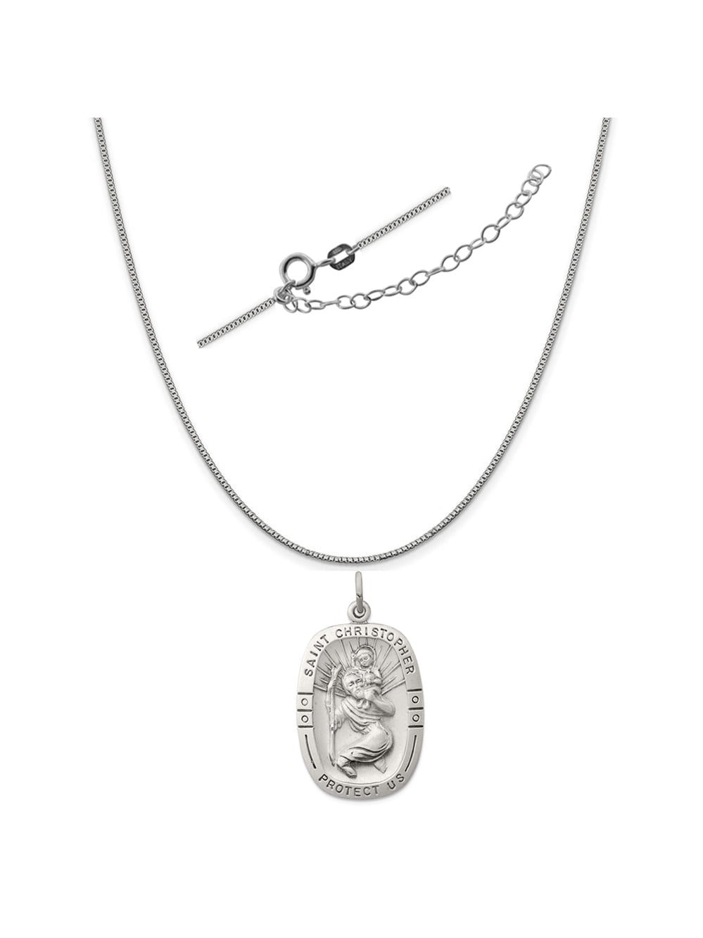 18 Mireval Sterling Silver Manatee with Baby Charm on a Sterling Silver Carded Box Chain Necklace