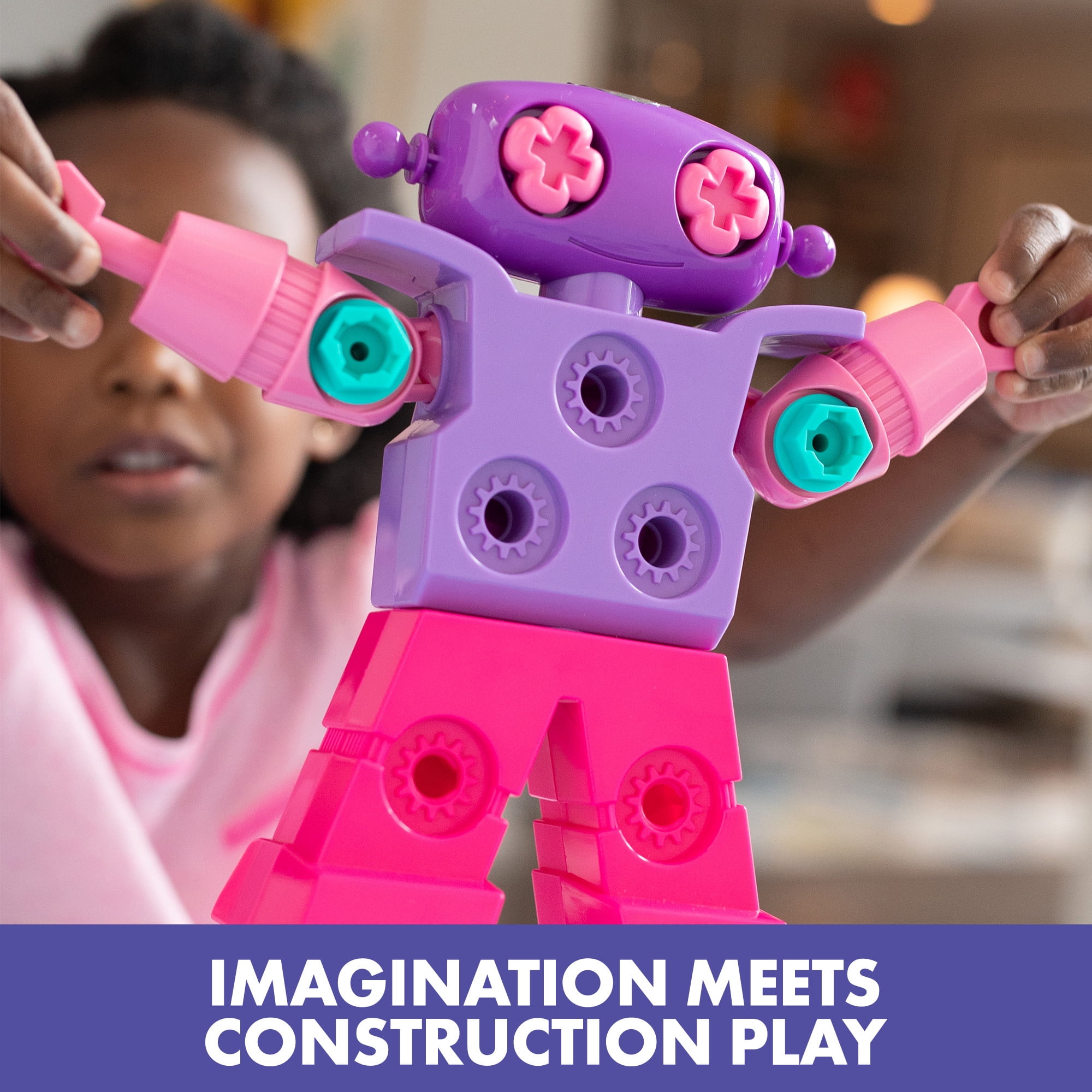 Educational Insights Design & Drill SparkleBot Robot, Preschool STEM & Take Apart Toy, 18-Pieces, Ages 3+