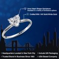 thumbnail image 2 of Gem Stone King 14K White Gold Lab Grown Diamond Solitaire Engagement Ring for Women | 0.44 Cttw | Heart Shape 5MM | DEF Color | VVS-VS Clarity | Available in Size 5,6,7,8,9, 2 of 6