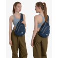 thumbnail image 3 of WATERFLY Unisex Small Travel Hiking Walking Nylon Sling Cross-Body Shoulder Chest Bag,Blue, 3 of 7