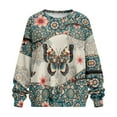 thumbnail image 5 of Yuyamidu Boho Floral Butterfly Women's Fashion Hoodie Sweatshirts Oversized Womens Novelty Sweatshirts with Pockets Loose Crewneck Pullover Casual Tops Long Sleeve Shirts Spring Fall Winter Clothes, 5 of 7