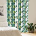 thumbnail image 2 of Ambesonne Tropical Window Curtains, Banana Tree Exotic Fruits, Each 28" W x 63" L, Yellow Pale Petrol Blue, 2 of 4