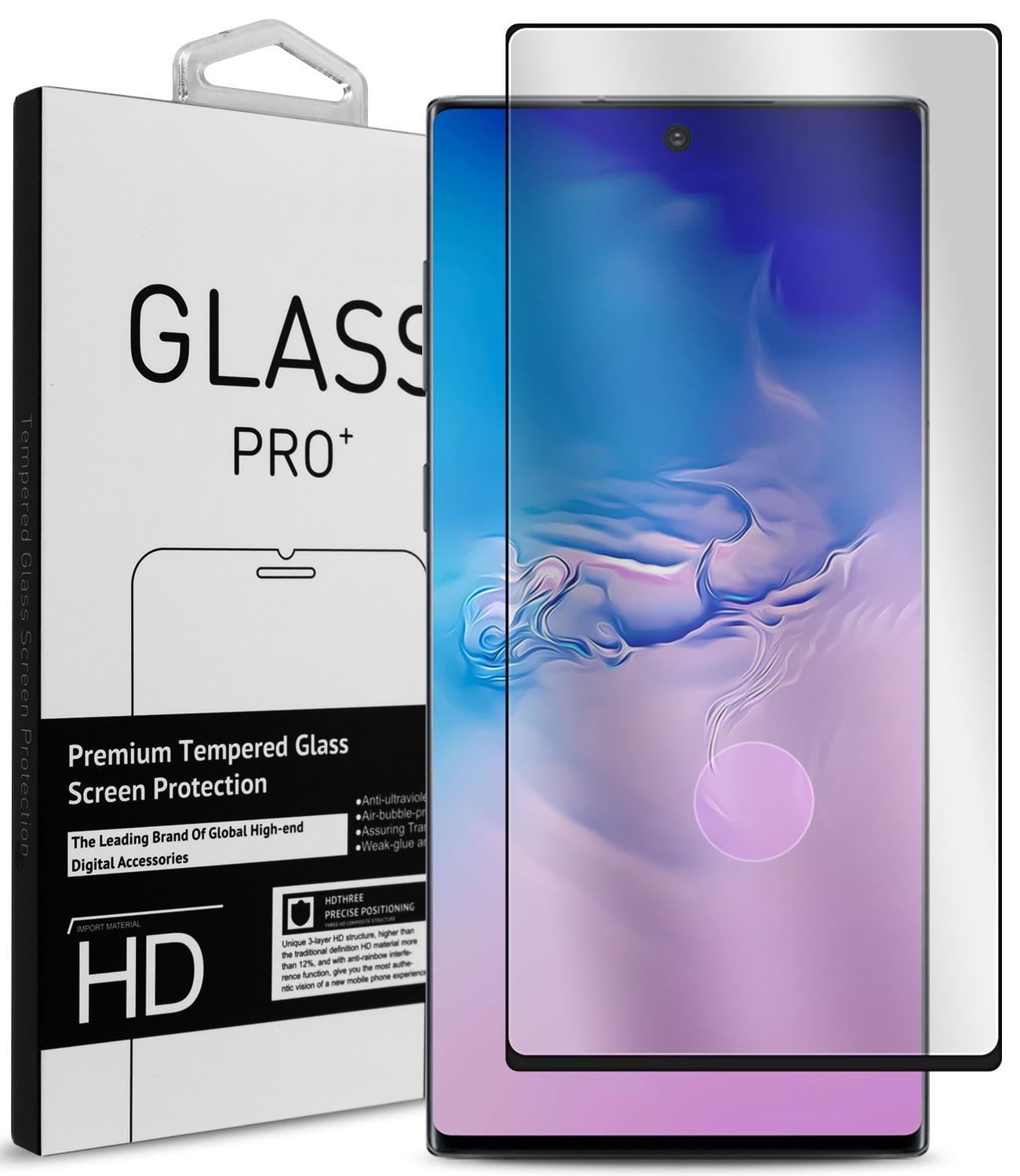 CoverON Samsung Galaxy Note 10 Tempered Glass Screen Protector InvisiGuard 2.0 Series Full