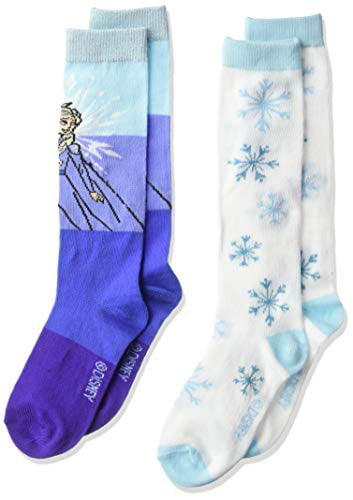 Disney Girls Frozen 2 Pack Knee High Casual Sock 