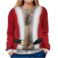 thumbnail image 1 of Sudadera ligera de cuello redondo con estampado digital de Navidad para mujer Tops cómodos Pompotops gfhjh14844, 1 of 5