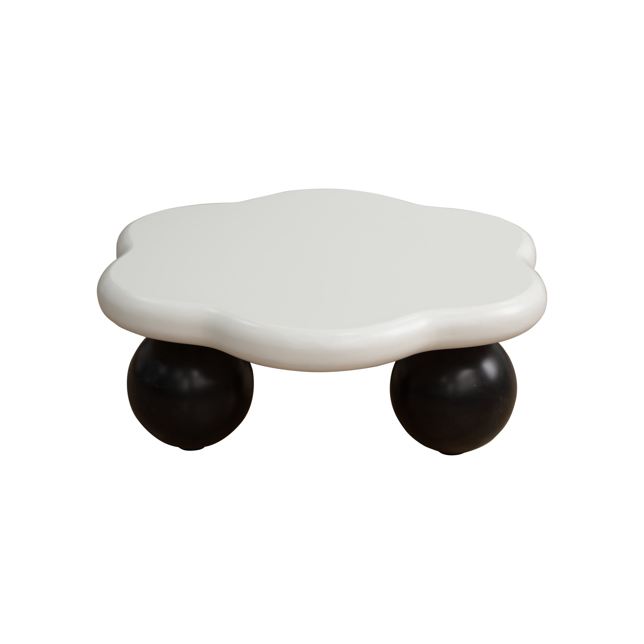 Noble House Kieran 35" Cloud Coffee Table, Modern Minimalist Living Room Table, Small Space Accent Table, Cream White