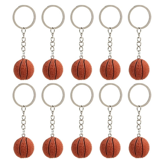 10pcs Personalidad Llavero Anillos Encantador Baloncesto Diseño Llavero Organizador Key Play