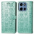 thumbnail image 2 of for Motorola Moto G Stylus 5G 2025 Case, Premium PU Leather Wallet Case [Cat & Dog & Flowers Embossed] Card Slots Kickstand Magnetic Closure Flip Case Cover for Motorola Moto G Stylus 5G 2025, Green, 2 of 10