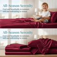 thumbnail image 6 of WVG Satin King Size Sheet Set 4PCS, Luxury Bed Sheets, Silky Fitted Sheet Bedding Set, Breathable Cooling Bed Sheets with 2pcs Pillowcases, Fits Deep Mattress, 6 of 7
