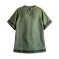 thumbnail image 6 of JOANKDMI Mens Medieval Tunic Shirt Short Sleeve Renaissance Viking Costume Lace-Up V-Neck Pirate Top Retro Peasant Blouse for Halloween LARP Cosplay Festival, S-5XL, 6 of 6