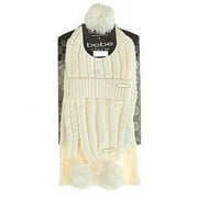 BEBE Women's 2-Piece Cable Knit Cuffed Hat and Scarf Set One Size