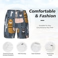 thumbnail image 4 of Kdxio Llama And Cactus Print Men'S Swim Trunks With Compression Liner 7 Inch Inseam Quick Dry Swim Shorts, 4 of 7