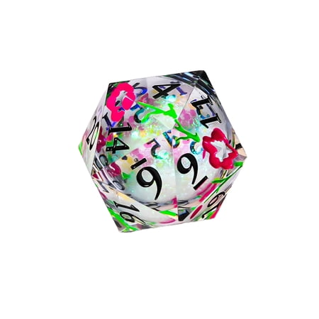 Goobetter-DND Dice Set,1 Piece 35mm-D20 Polyhedral Dice for Dungeons & Dragons MTG RPG Pathfinder Tabletop Roleplaying Game,DND Accessories Sharp Edge Dice,Quicksand Resin Dice