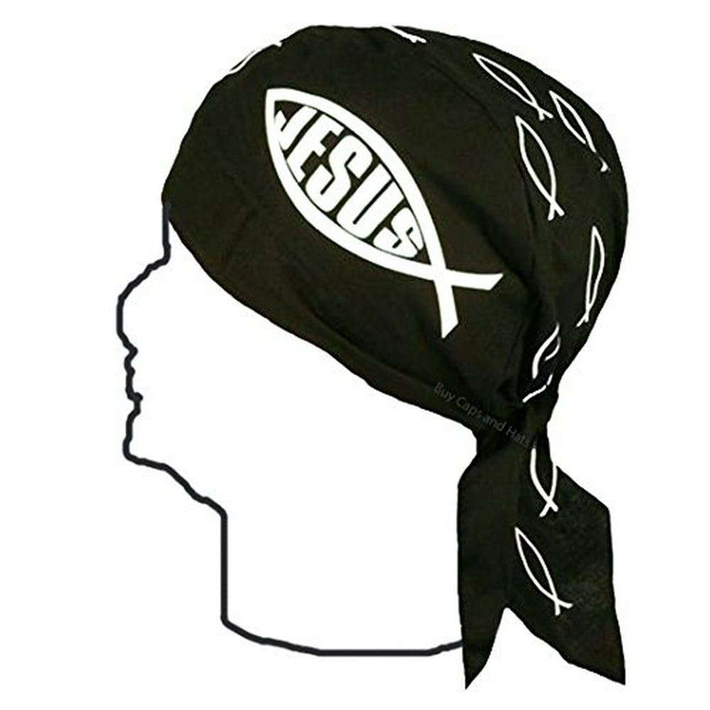 Buy Caps & Hats Christian Skull Cap with SWEATBAND Jesus Doo Rag