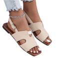 thumbnail image 3 of Wide Width Shoes for Women, Dressy Flat Sandals for Women, Women Flat Sandals, Womens Slingback Sandals, Peep Toe Low Block Heel Sandals for Women, Leather Insole Comfort Sandals, Khaki 7.5, 3 of 5