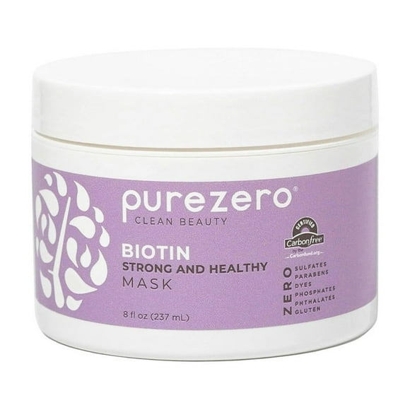 PureZero Biotin Mascarilla fortalecedora para el cabello 8 oz - Hidratante nutritiva y reparadora para un cabello más fuerte y saludable