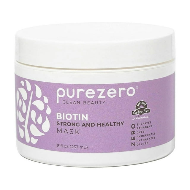PureZero Biotin Mascarilla fortalecedora para el cabello 8 oz - Hidratante nutritiva y reparadora para un cabello más fuerte y saludable