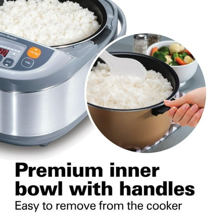 Hamilton Beach - Fuzzy Logic Multi-Function 16-Cup Rice Cooker - STAINLESS STEEL