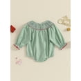 thumbnail image 5 of ZINTAOZT Toddler Baby Girl Christmas Plaid Smocked Romper Long Sleeve Embroidery Bubble Jumpsuit Bodysuit Xmas Clothes, 5 of 8