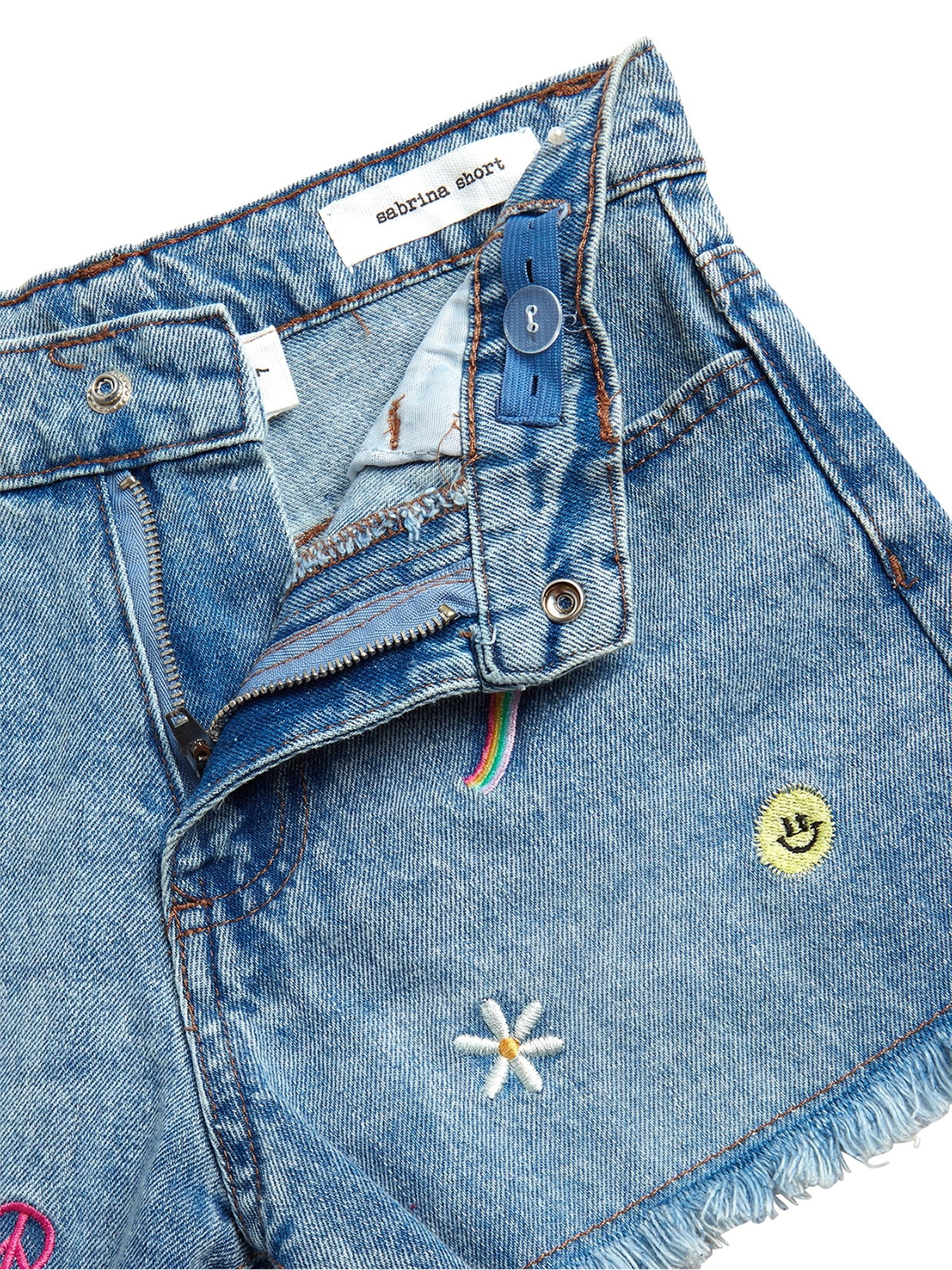 Jessica Simpson Girls' Light Wash Embroidered Denim Short, Sizes 7-16