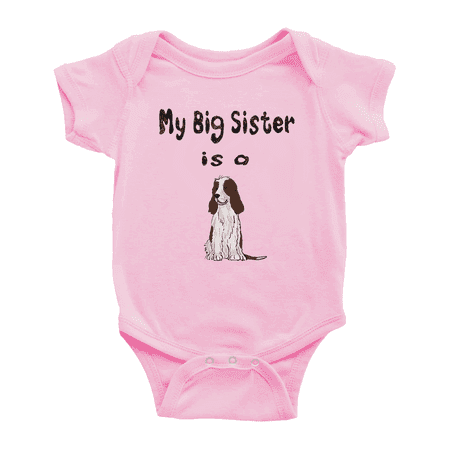 

My Big Sister Is A English Springer Spaniel Dog Cute Baby Bodysuit Unisex