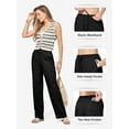 thumbnail image 4 of SWQZVT Womens Pants Linen Summer Cargo Casual Black Pants for Women Drawstring Lightweight Side Pocket Pant Wide Leg Loose Lounge Linen Pants XXL, 4 of 9