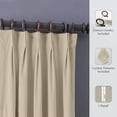thumbnail image 2 of Homi Drapes Double Pinch Pleated Blackout Curtains – Thermal Insulated, Room Darkening Window Treatments Back Tab Curtains for Home or Office – 1 Panel with Hooks & Tiebacks (Beige, 30x63), 2 of 5