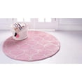 thumbnail image 2 of Unique Loom 3151533 3 x 3 ft. Rounded Trellis Frieze Round Rug, Pink, 2 of 5