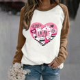 thumbnail image 5 of Gibobby Sudadera con forro polar Mujer Sudadera con capucha informal sin sombrero con cuello redondo y mangas raglán con estampado divertido del día de San Valentín para mujer(Marrón, S), 5 of 5