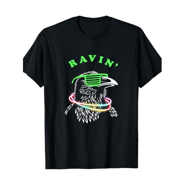 Camiseta divertida para hombre con pájaro neón de fiesta rave