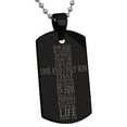 thumbnail image 2 of Tioneer Stainless Steel John 3:16 Bible Verse Engraved Dog Tag CZ Pendant, 2 of 4