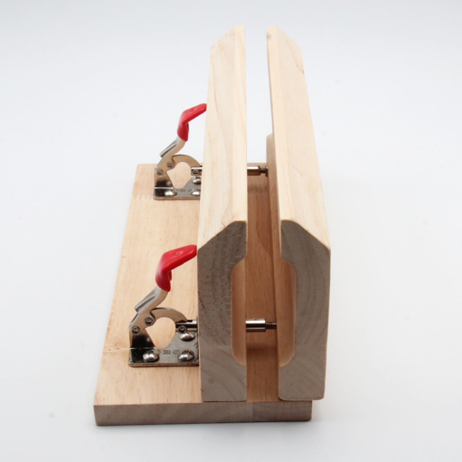 Wood Leather Stitching Pony Clamp – Solid Oak Horizontal Leather Craft Sewing Holder for DIY Leathercraft, Belts, Straps & Wallets – Heavy-Duty Double Clamp Sewing Tool with Steel Hardware