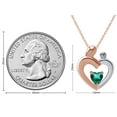 thumbnail image 5 of AFFY Mother's Day Jewelry Gift Heart Cut Simulated Emerald Two Tone Mom Pendant Necklace In 14k Rose Gold Over Sterling Silver, 5 of 7