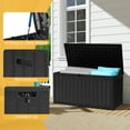 thumbnail image 3 of Dextrus 90 Gallon Outdoor Deck Box, Double-Wall Resin Storage Boxes, for Patio Furniture, Garden Tools, Lockable & Waterproof,Black, 3 of 5