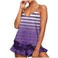 thumbnail image 2 of Conjunto de pijama de poliéster con tirantes finos y estampado de moda para mujer, 2 of 8
