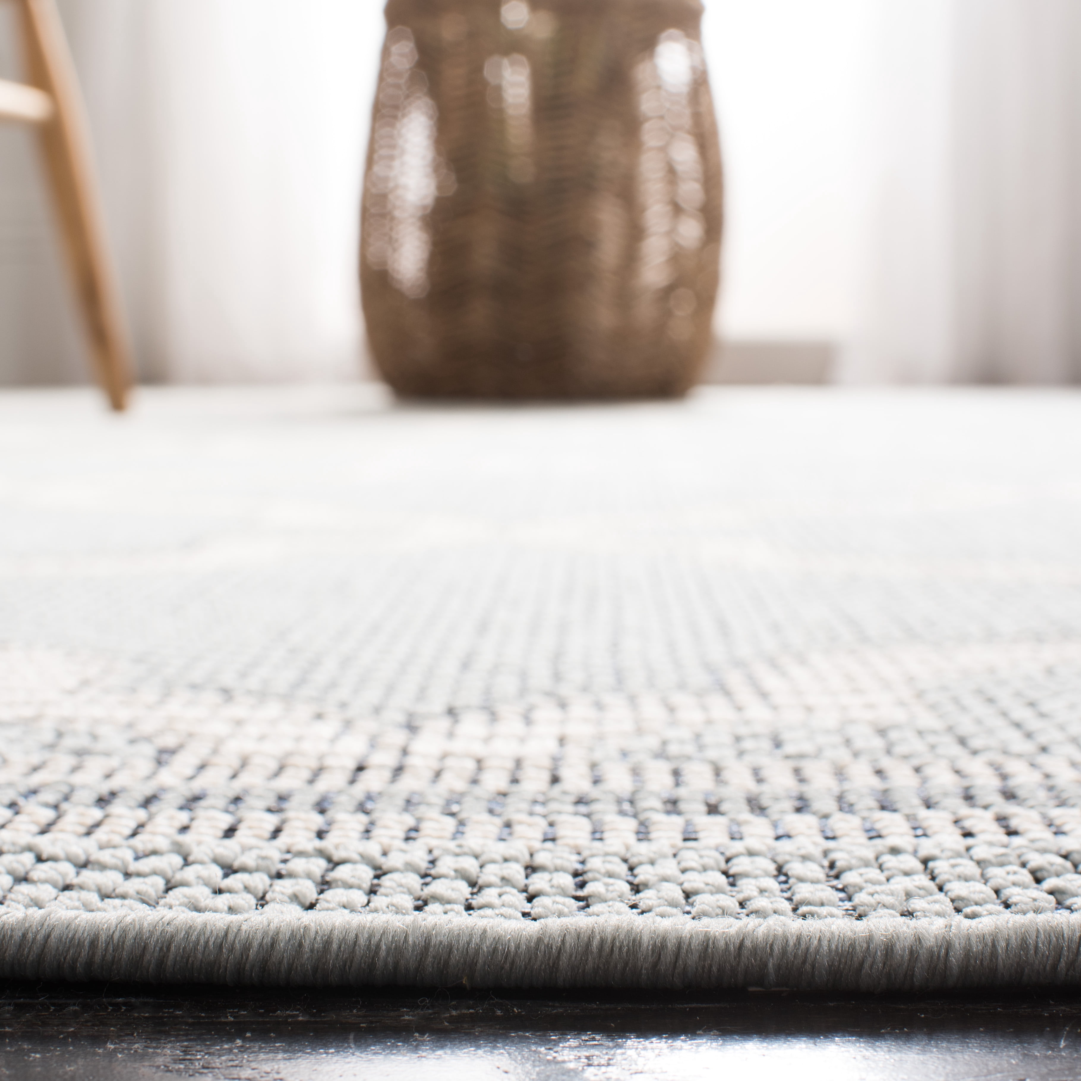 SAFAVIEH Martha Stewart Ashen Indoor Geometric Indoor/Outdoor Area Rug, Aqua/Cream, 9' x 12'