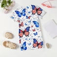 thumbnail image 6 of Grblisyd Girls 4th of July Dress Kids USA Star Striped Dresses American Flag A-line Dress Independence Day Crew Neck Short Sleeve Patriotic Outfit 7-8y, 6 of 6