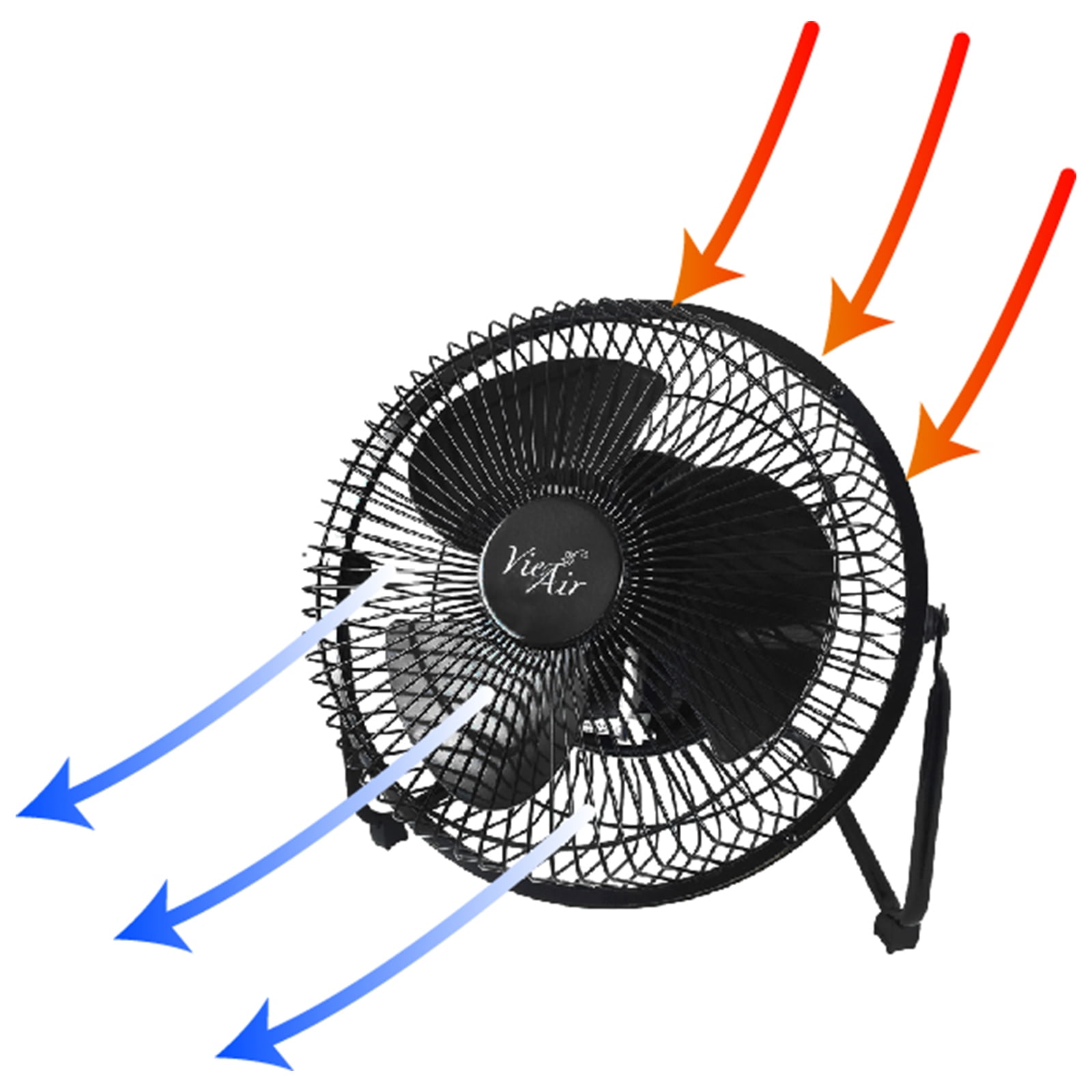 Vie Air 8" High Velocity Metal Desk and Floor Fan