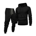 thumbnail image 2 of Zimjoy Black Sweatsuits for Men Set Sports Track Suits Mens Casual Sweatshirt and Sweatpants Set Fall Jogging Suits Sets with Pockets, Black 2XL, 2 of 5