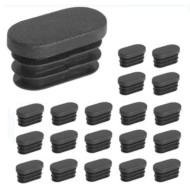 100 piezas de tapas de extremo de plástico de 15 x 30 mm, para tubos de patas de muebles, tapas de extremo ovaladas, para topes de patas de silla de plástico, para tubos ovalados