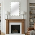 thumbnail image 3 of Wall Mirror White Color 24"x36" Wavy Rectangle Solid Wood Frame Decorative Mirror,For Bedroom, Bathroom, Living Room, Entryway,Decorative Wall Mirror, 3 of 11