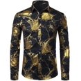 thumbnail image 3 of Camisa de moda 2024 para hombre con estampado 3D de flores, solapa con botones, camisa de manga larga, ropa de fiesta, diseño de camisas cómodas, 3 of 5