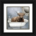 thumbnail image 1 of Sommers, Mindy 20x20 Black Ornate Wood Framed with Double Matting Museum Art Print Titled - Bathing Bull, 1 of 4