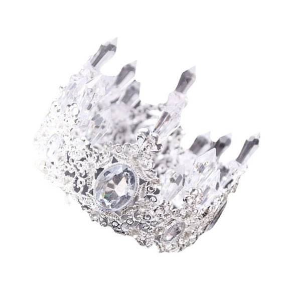 FRCOLOR  Crystal Crown Cake Ornament Bride Headdress Decoration Women's