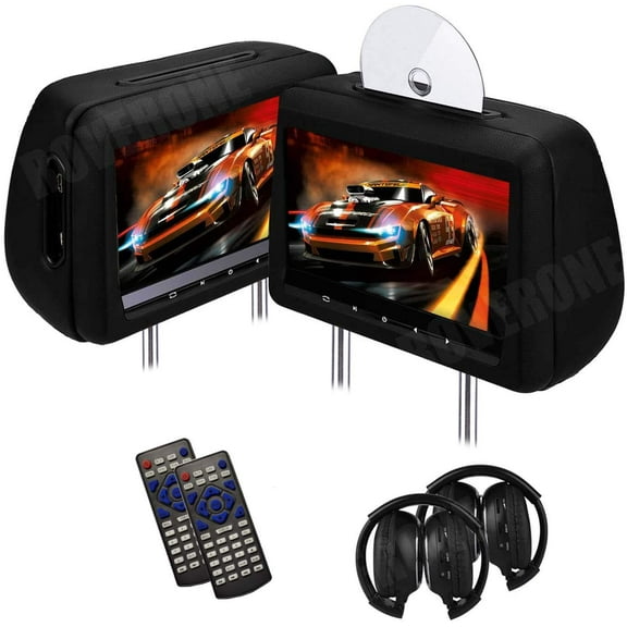 Sehmtoo Car Radio Sehmtoo 2 X 10.1'' Car Seat Headrest DVD Players, Touch Button 1080P Monitor with HDMI Port Supports USB SD AUX IR FM Headphones
