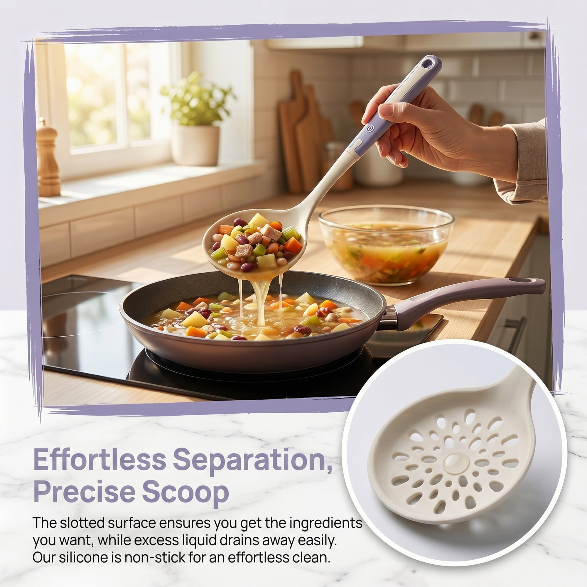 Unique Bargains Heat Resistant Cooking Silicone Slotted Spoon for Cookware A 14"x4.1"