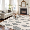 thumbnail image 2 of Abstract Art Fish Grey Area Rugs 5'x8', Washable Small Throw Rugs for Classroom Bedroom, Coastal Ocean Summer Linen Texture Indoor Outdoor Rug Non-Slip Low Pile Carpet Runner Reversible Floor Mats, 2 of 8